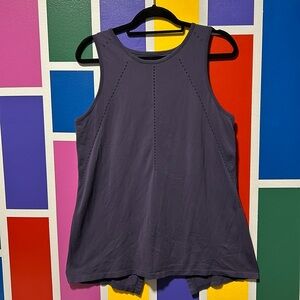 Athleta purple athletic sports tank top cut outs split back Size medium